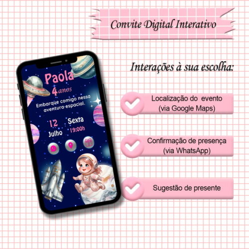 Convite Interativo Astronauta