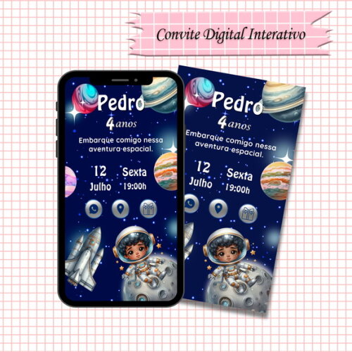 Convite Interativo Astronauta