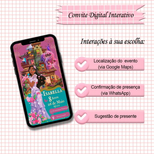 Convite Interativo Encanto - Modelo 01