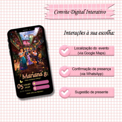 Convite Interativo Encanto - Modelo 03