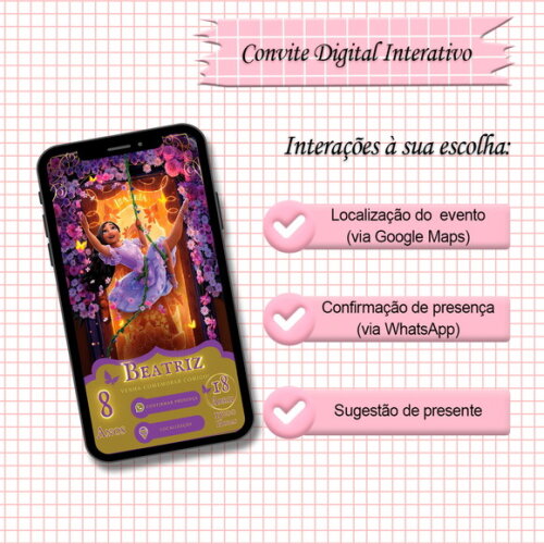 Convite Interativo Encanto - Modelo 07