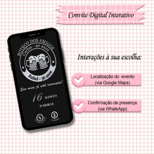 Convite Interativo Festa Boteco dos Amigos