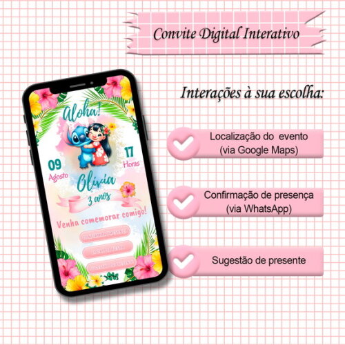 Convite Interativo Lilo e Stitch