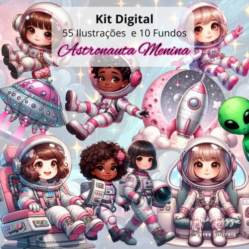 Kit Digital Astronauta Menina