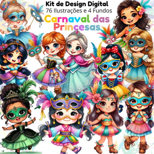 Kit Digital Carnaval das Princesas