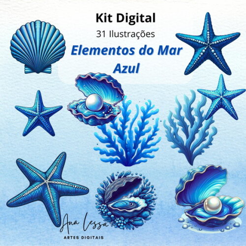 Kit Digital Elementos do Mar Azul