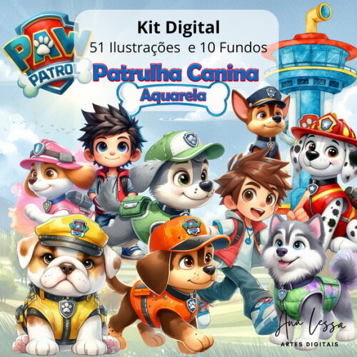 Kit Digital Patrulha Canina Aquarela