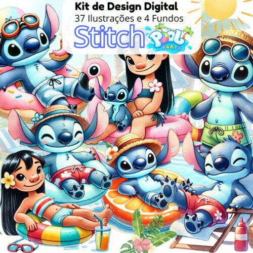 Kit Digital Stitch Pool Party