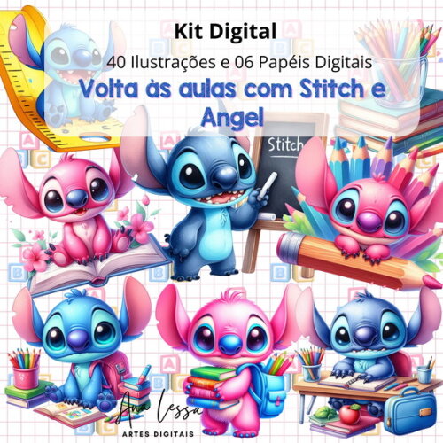 Kit Digital Volta às Aulas com Stitch e Angel
