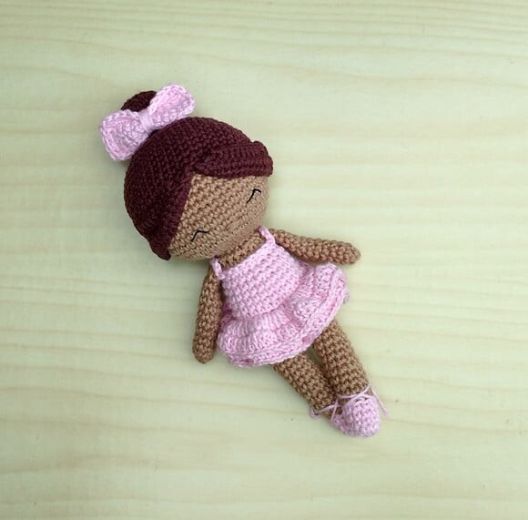 Boneca Bailarina Rosa Amigurumi