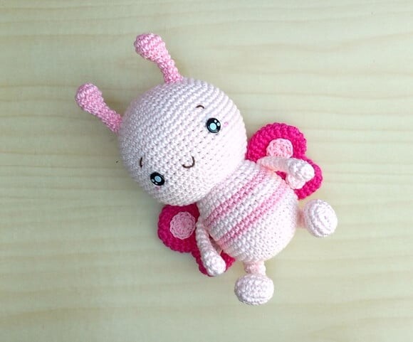 Borboleta Bia Amigurumi - Jardim Encantado