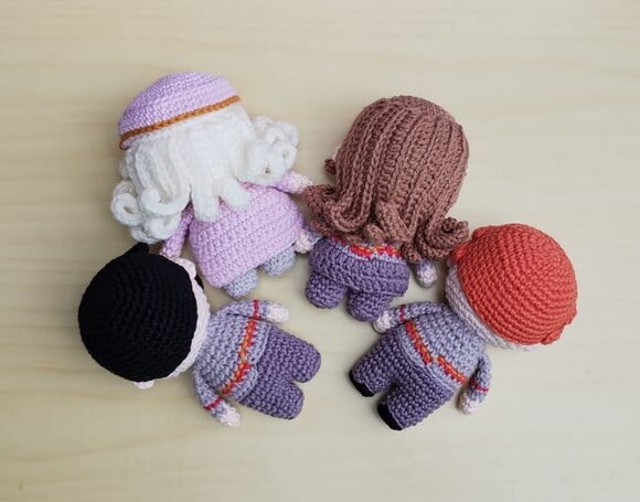 Coleção Harry Potter com 4 Personagens Amigurumi