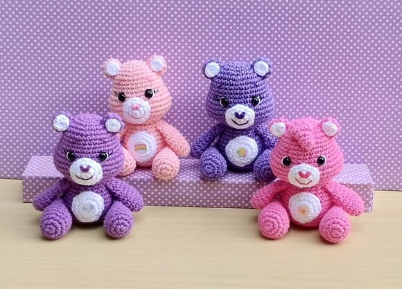 Combo com 9 Ursinhos Carinhosos Amigurumi