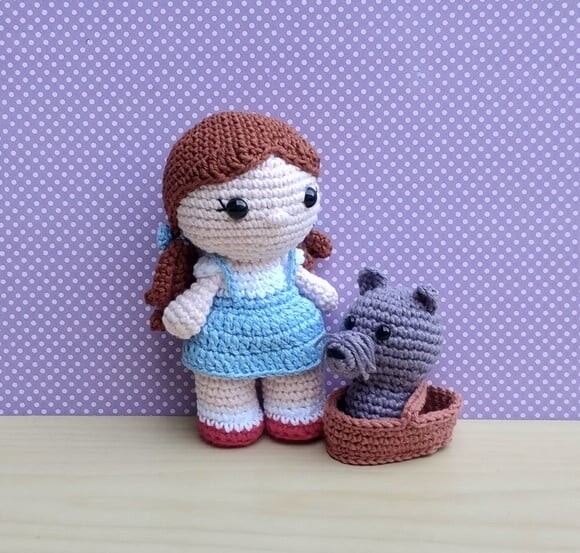 Dorothy e Totó ( o Mágico de Oz) Amigurumi