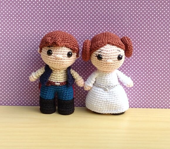Han Solo e Princesa Leia ( Star Wars ) Amigurumi