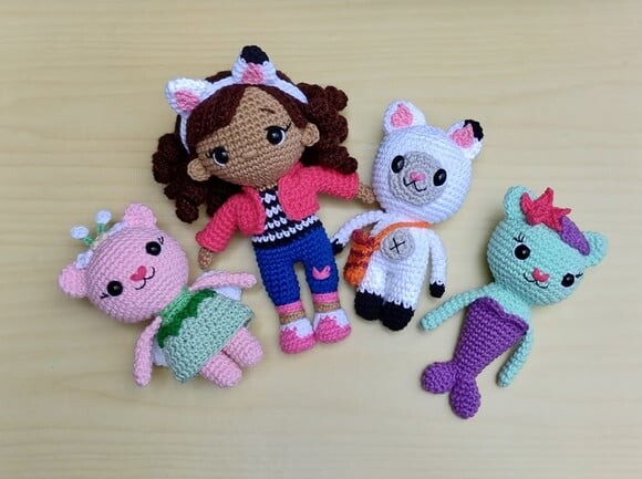Kit a Casa Mágica da Gabby com 5 Personagens Amigurumi