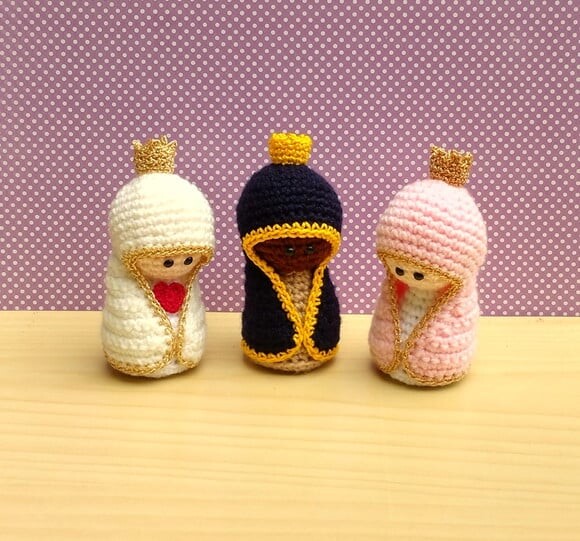 Kit com 3 Mini Nossa Senhora Amigurumi