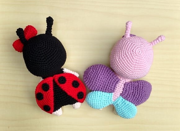 Kit Joaninha e Borboleta Amigurumi - Jardim Encantado