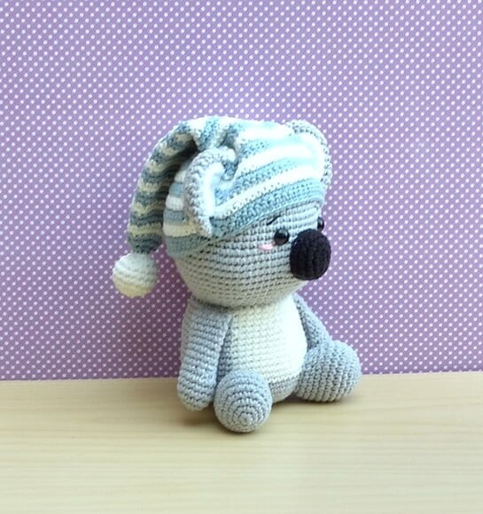 Koala (coala) Kiko com Touquinha Amigurumi
