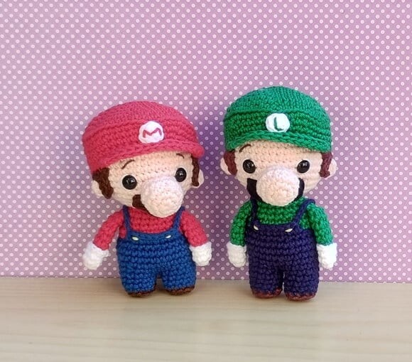 Mario e Luigi Chibi - Super Mario Amigurumi