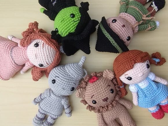 O Mágico de Oz Amigurumi com 6 Personagens