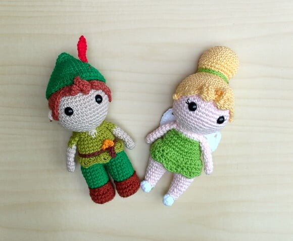 Peter Pan e Tinkerbell Amigurumi