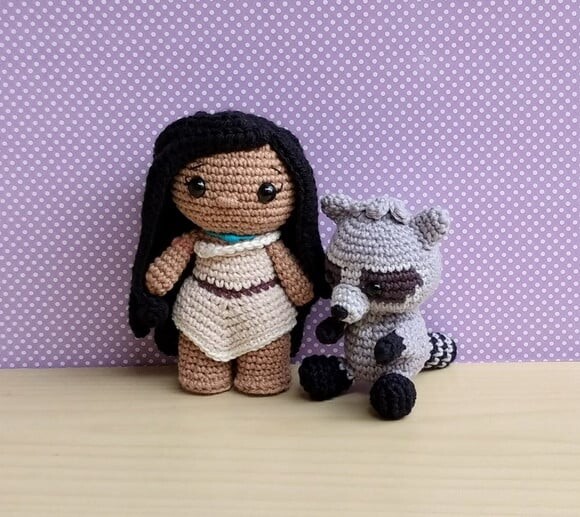 Pocahontas e Meeko (Pocahontas) Amigurumi