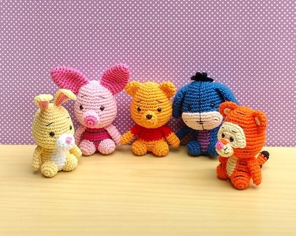Pooh Tigrão Leitão Abel Ió - Turma Ursinho Pooh Amigurumi
