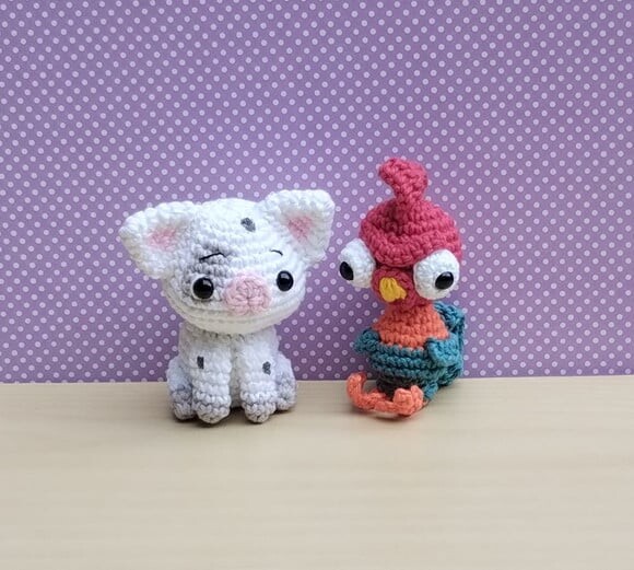 Puá e Hei Hei (Moana) Amigurumi