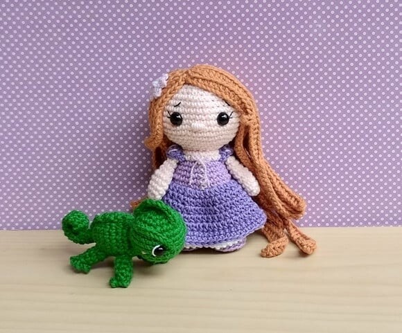 Rapunzel e Pascal ( Enrolados) Amigurumi