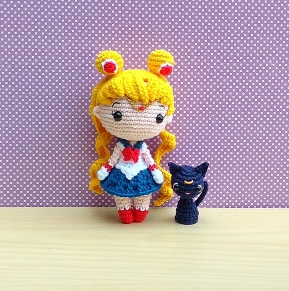 Sailor Moon e Luna Amigurumi