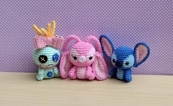 Trio Xepa, Angel e Stitch Amigurumi - Lilo & Stitch