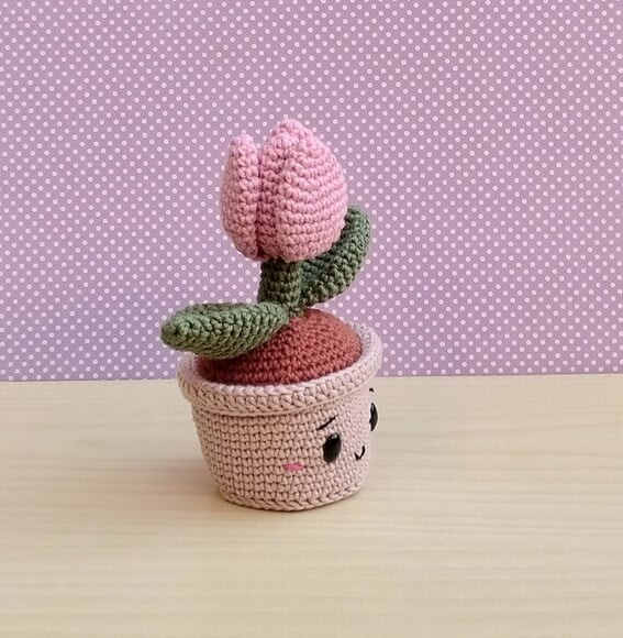 Vaso Tulipa Amigurumi