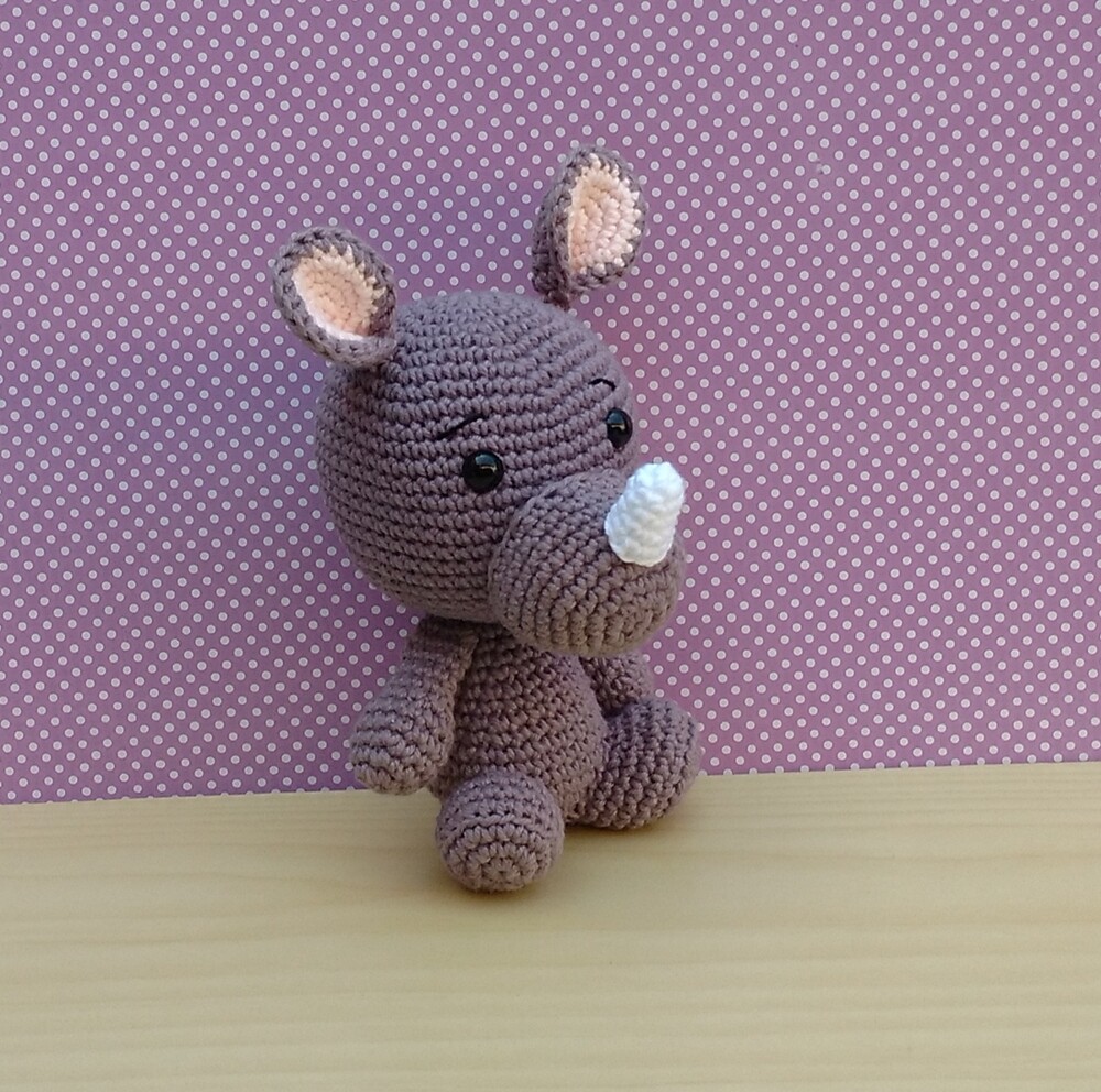 Safári Baby - Rinoceronte Rino Amigurumi
