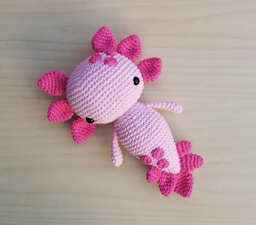 Axolote Tutti-frutti Amigurumi