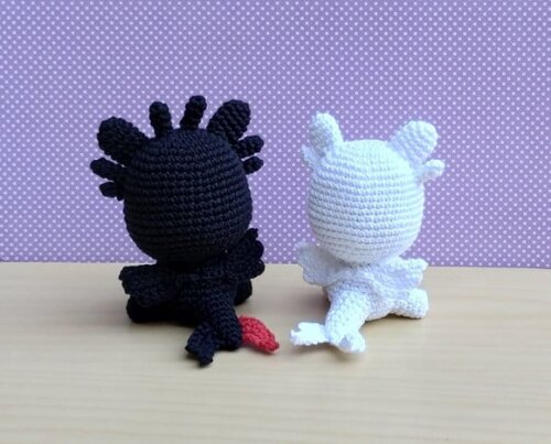 Banguela e Fúria da Luz Amigurumi - Como Treinar Seu Dragão