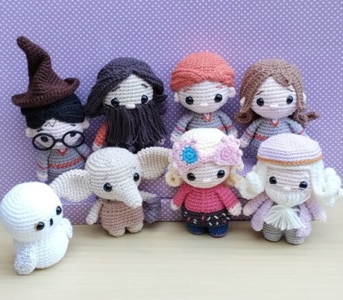 Coleção Harry Potter com 8 Personagens Amigurumi