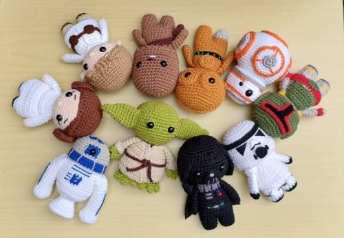 Combo Mini Star Wars com 10 Personagens Amigurumi