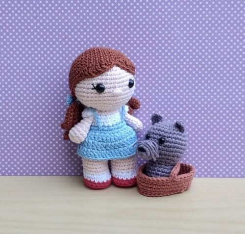 Dorothy e Totó ( o Mágico de Oz) Amigurumi