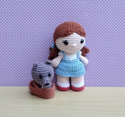 Dorothy e Totó ( o Mágico de Oz) Amigurumi