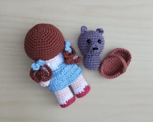 Dorothy e Totó ( o Mágico de Oz) Amigurumi