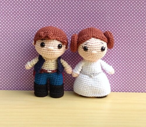 Han Solo e Princesa Leia ( Star Wars ) Amigurumi