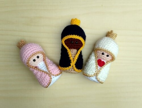 Kit com 3 Mini Nossa Senhora Amigurumi
