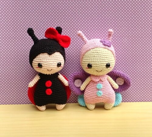 Kit Joaninha e Borboleta Amigurumi - Jardim Encantado