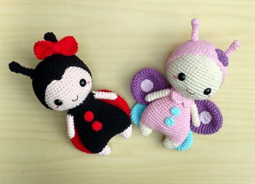 Kit Joaninha e Borboleta Amigurumi - Jardim Encantado