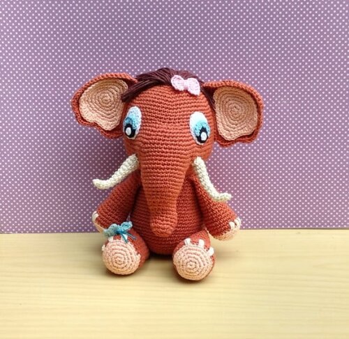 Mamute Amora Amigurumi