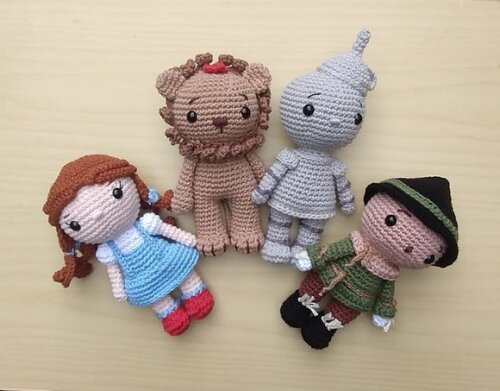 O Mágico de Oz Amigurumi com 4 Personagens