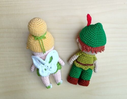 Peter Pan e Tinkerbell Amigurumi