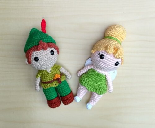 Peter Pan e Tinkerbell Amigurumi