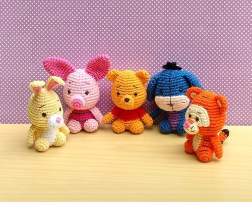 Pooh Tigrão Leitão Abel Ió - Turma Ursinho Pooh Amigurumi